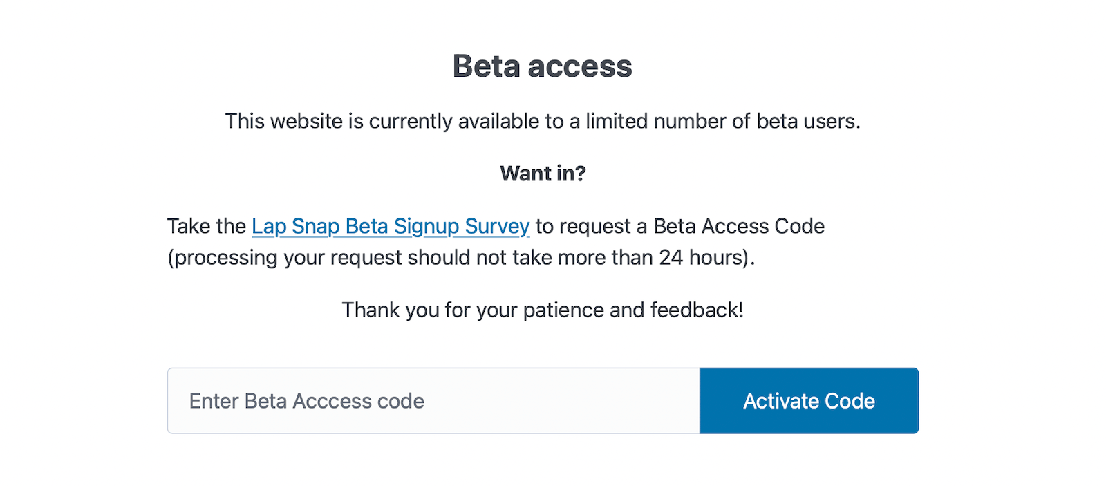 Beta Sign Up