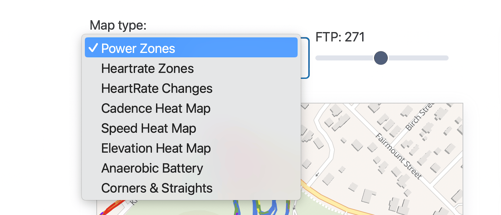 Map type Selector